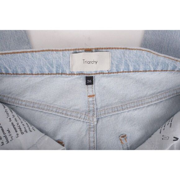 Triarchy Womens Distressed Ms. Triarchy Jeans Light Indigo Sz US 2 EU 26 New - Picture 8 of 8